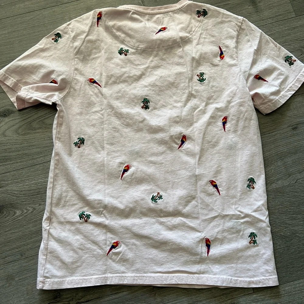 Zara Mens Tropical Pink Shirt Size M - Picture 7 of 9